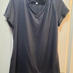 Classic Black V-Neck Women's Top
